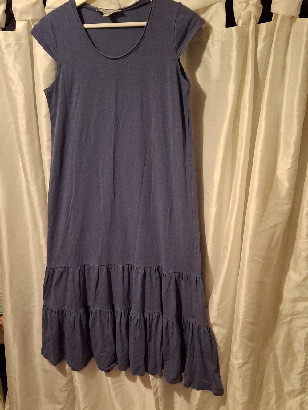 Casual Slate Blue Tiered Maxi Dress